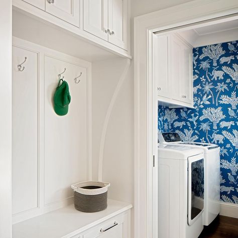 Kitchens By Design on Instagram: “Don’t have a large mudroom? That’s okay, there are other options! Consider utilizing a hallway or small niche to create a built-in dropzone…” Laundry Room Drop Zone, Kensington House, Custom Laundry Room, Small Laundry Room Makeover, Dream Laundry Room, Laundry Room Renovation, Drop Zone, Small Laundry Rooms, Cottage Interiors