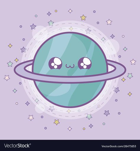 Space Kawaii, Saturn Art, Kawaii Vector, Kawaii Planet, Saturn Planet, Planet Saturn, Planets Art, Kawaii Style, Planet Fitness Workout