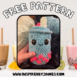 Free Boba Crochet Pattern, Boba Tea Crochet Pattern Free, Crochet Boba Tea Free Pattern, Boba Crochet Pattern, Tea Crochet Pattern, Boba Crochet, Tea Crochet, Chicken Coloring Pages, Tag Template Free