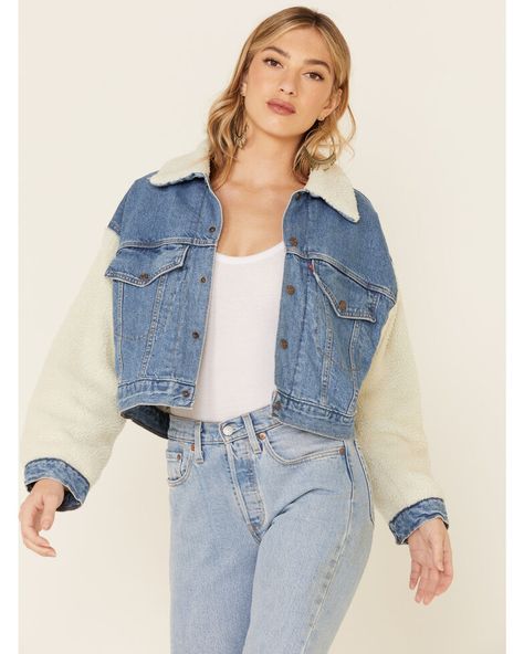 Women's Denim Jackets - Sheplers Carhartt Denim Jacket, Fleece Lined Denim Jacket, Denim Sherpa Jacket, Crop Denim Jacket, Studded Denim Jacket, Sherpa Lined Denim Jacket, Vests For Women, Jackets Denim, Clueless Outfits