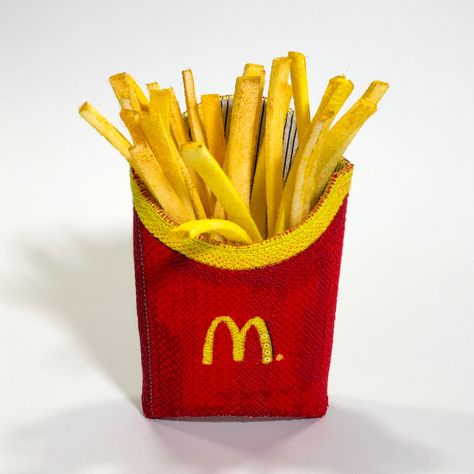 Alicja Kozlowska: Pop Art and Stitch - TextileArtist.org Mcdonald French Fries, Food 3d, Mass Culture, Embroidered Felt, Object Drawing, Contemporary Textiles, Felt Pattern, Thread Painting, So Real