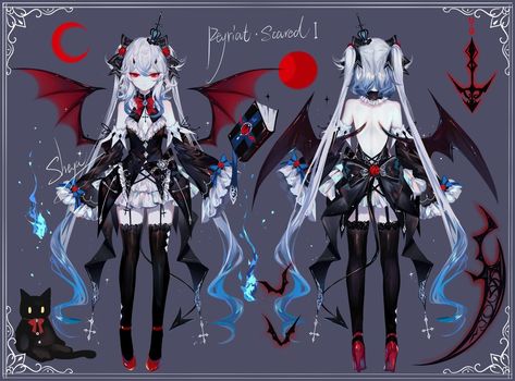 Sheya Art, Vampire Vtuber, Vampire Character Design, Vampire Oc, Vampire Clothes, Original Character, Girls Characters, 영감을 주는 캐릭터, Female Character Design