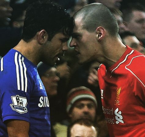 Skrtel v Costa Liverpool You'll Never Walk Alone, Liverpool Soccer, Diego Costa, Liverpool Team, You'll Never Walk Alone, José Mourinho, Chelsea Football, Liverpool Football Club, Man Vs