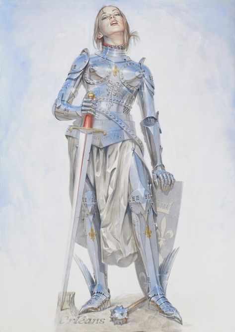 Hajime Sorayama | Untitled, 2018 Woman In Armor, Hajime Sorayama, Robert E Howard, Jeanne D'arc, Art Beat, Female Knight, Arte Cyberpunk, Joan Of Arc, Jeanne D Arc