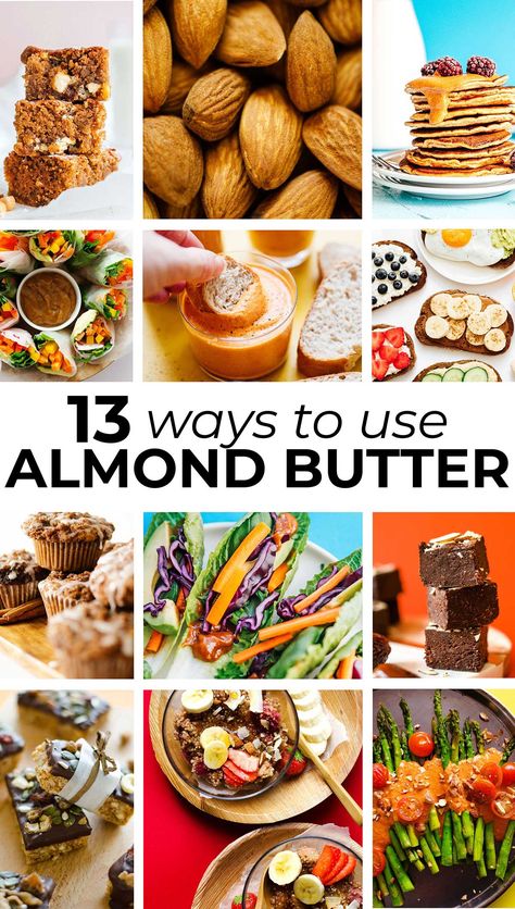 Jars of almond butter lining the shelves of your pantry? Here are 13 ways to use almond butter that will totally transform your everyday recipes! Give new life to your pancakes, create a yummy nut sauce for your veggie wraps, or use it to make creamy fudge. The options are endless! Almond Butter Uses, Ways To Use Almond Butter, Almond Butter Recipe Snacks, Recipe Using Almond Butter, Creamy Fudge, Almond Butter Recipes, Healthy Budget, Desserts Snacks, Veggie Wraps