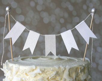 wedding cake bunting on Etsy, a global handmade and vintage ... Flag Cake Topper, Rock Candy Sticks, Polka Dot Birthday, Flag Cake, Cake Bunting, Candy Sticks, Blue Cakes, Glitter Cake, Baby Shower Cake Topper