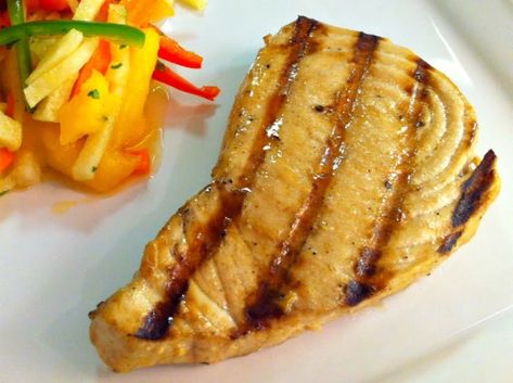 Grilled Marlin Steaks #easy recipe #grilled recipe #BBQ recipe #summer food #backyard recipe #elegant cuisine #fish recipe #justapinchrecipes Marlin Recipes, Grilled Tuna Steaks, Seafood Dinner Recipes, Grilled Fish Tacos, Grilled Tuna, Steak Recipe, Grilling Season, Dinner Meals, How To Grill Steak