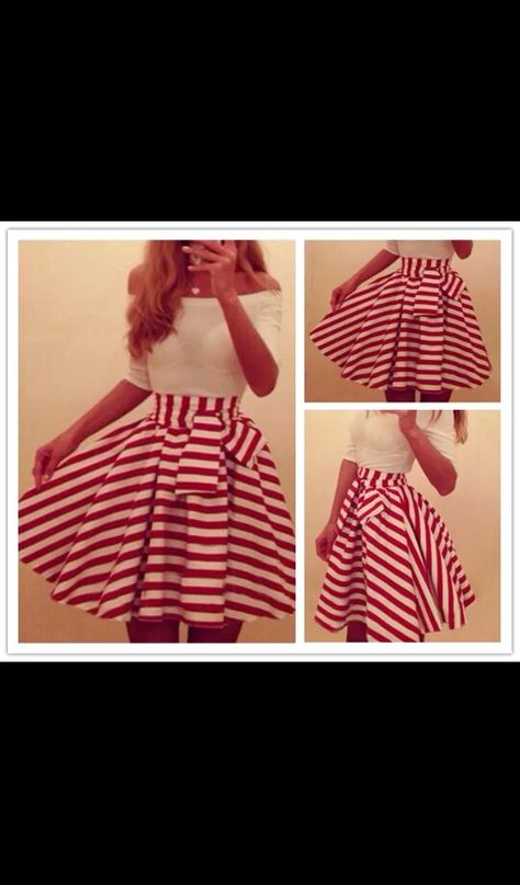 Cute skirt Candy Cane Skirt, Candy Cane Costume, Cocktail Mini Dress, Christmas Costumes, Mini Cocktail Dress, White Striped Dress, Stripe Skirt, Cute Skirts, Christmas Fashion