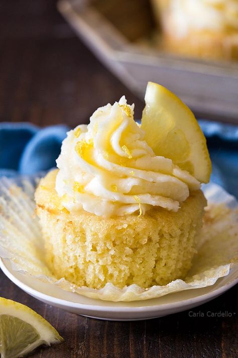 Easter Dinner For Two, Small Lemon Cake Recipe, Cupcakes Small Batch, Small Carrot Cake, Recipes For Two People, Small Batch Cupcakes, Lemon Cupcake Recipe, Cake Flour Substitute, Lemon Buttercream Frosting