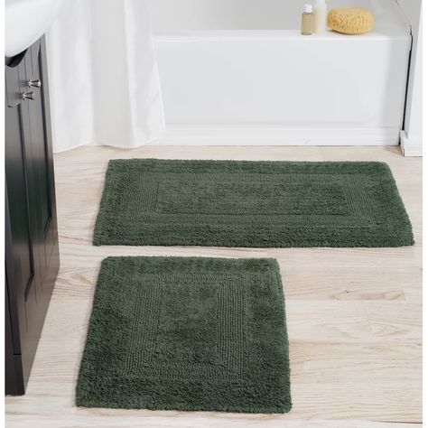 PLYH Cotton 2 Piece Bath Rug Set & Reviews | Wayfair Green Bathroom Rugs, Windsor Homes, Washable Bathroom Rugs, Bathroom Mat Sets, Bathroom Rugs And Mats, Cotton Bath Mats, Bathroom Rugs Bath Mats, Bathroom Rug Sets, Cotton Bath Rug