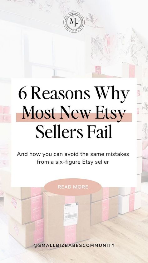 Dive into the most common mistakes made by new Etsy sellers and ensure you steer clear of them on your entrepreneurial journey. From poor marketing strategies to weak SEO practices, learn what not to do when running your Etsy business. Discover valuable tips and techniques to improve your chances of success, attract more customers, and optimize your shop for better visibility. Avoid these pitfalls and set yourself up for a profitable and sustainable Etsy business. Etsy Business Plan, Business Mistakes, Seller Tips, Small Business Online, Small Business Advice, Seo Guide, Etsy Marketing, Etsy Success, Etsy Seo