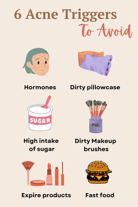 Acne is a common skin issue that can affect anyone at any age. Therefore, it is critically important to understand the triggers that cause acne breakouts on the forehead and to achieve clear skin. In this post, we will explore six key acne triggers to avoid.  . . . . . #skinblemishes #belmishesonface #reasonsforacnebreakouts #skincaretipsforglowingskin #hormonalacne #doessugarcauseacnebreakouts #dirtypillowcaseacne #usingexpiredskincareproduct Does Honey Help Acne, Acne Places Meaning, Things That Cause Acne, Foods To Eat To Get Rid Of Acne, Acne Areas Meaning, How To Clear Body Acne, Foods To Help With Acne, How To Clear Up Acne, Acne Triggers