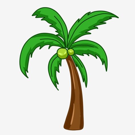 Coconut Tree Cartoon, Coconut Tree Clipart, Coconut Tree Leaves, Coconut Clipart, Coconut Tree Drawing, Coconut Plant, Tree Psd, Diorama Kids, Palm Tree Png