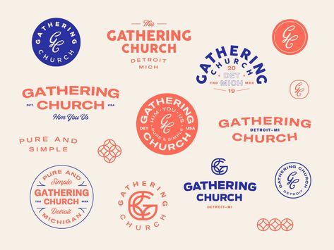 Gathering Church | Artboard by ampersandrew on Dribbble Church Branding, Logos Retro, Etiquette Vintage, Church Logo, Graphisches Design, Logos Ideas, Badge Logo, Badge Design, 로고 디자인