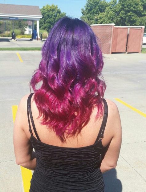 Red And Purple Ombre Hair, Red Pink And Purple Hair, Red Purple Ombre Hair, Purple To Red Ombre Hair, Purple To Red Hair, Red To Purple Hair, Purple And Magenta Hair, Purple Pink Ombre Hair, Purple And Red Hair