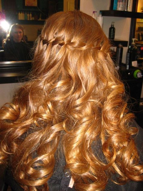 Dr Hairstyles, Curly Ginger Hair, New Hair Do, Waterfall Braid, Hair Locks, Orange Hair, Hair Inspo Color, Dream Hair, Ginger Hair