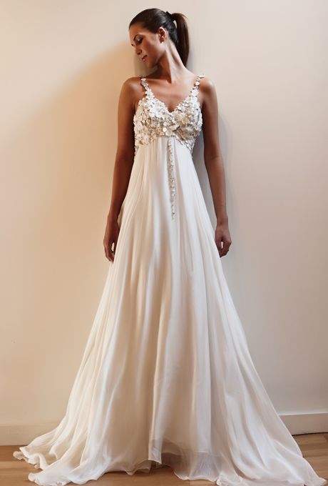 Flattering Wedding Gowns with Empire Waistlines. #weddings #dresses #empire #waist #flattering Petite Bride Wedding Dress, Flowing Wedding Dresses, Petite Bride, Empire Waist Wedding Dress, Empire Wedding Dress, Amazing Dresses, Preowned Wedding Dresses, Gown Style, Wedding Fun