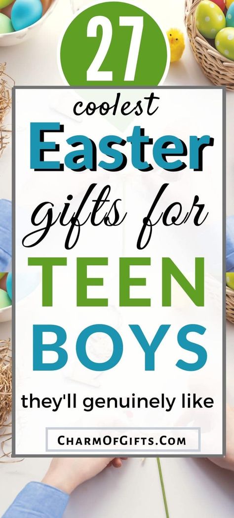 Easter gift ideas teenager boys will be happy to get. These awesome gifts are great for boys who love gadgets, funny gifts, geeky products and much more. Gift ideas for him that will make him jump with excitement on Easter. #eastergift #teenagerboygift #giftforboys Easter Prizes For Teens, Easter Basket Gift Ideas For Teen Boys, Easter Gift For Teenagers, Teenager Easter Basket Ideas Boys, Easter For Teens Ideas, Easter Basket For 12 Year Boy, Pre Teen Easter Ideas, Easter Crafts For Boys 8-10, Art Easter Basket Ideas