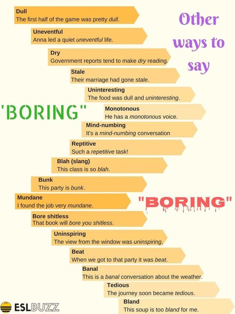 Do You Know How to Say "Boring", "Unusual", "Attractive", "Peaceful" in Different Ways? Math Songs, English Pronunciation Learning, English Teaching Materials, Other Ways To Say, Dictionary Words, Creative Writing Tips, A Writer's Life, Conversational English, English Vocab