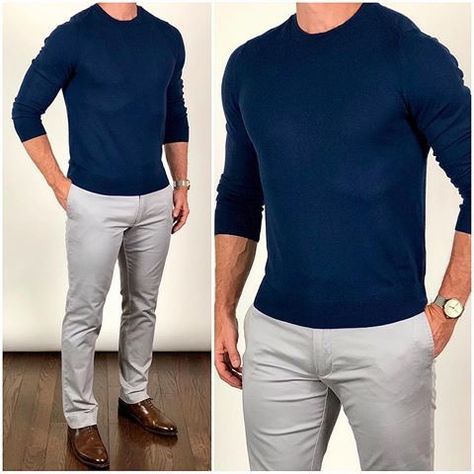 Chris Mehan, Gray Outfits, Classic Sweaters, Outfits For Men, Mens Fashion Smart, Classic Sweater, Mens Fashion Casual Outfits, Men Fashion Casual Outfits, Gray Sweater