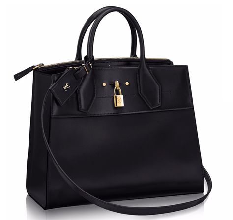 Louis-Vuitton-City-Steamer-Tote-MM-Black Louis Vuitton City Steamer, Most Expensive Handbags, Louis Vuitton Handbags Outlet, Expensive Handbags, Classic Bags, Louis Vuitton Official, Handbag Outlet, City Bag, Gucci Handbags