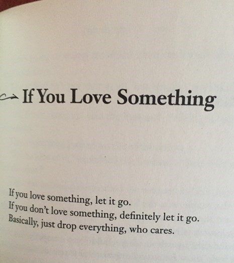 If you love something, let it go.  If you don't love something, definitely let it go. Basically, just drop everything, who cares. Dont Care, Marina And The Diamonds, Artist Quotes, T Love, Dont Love, Let It Go, Who Cares, Everlasting Love, If You Love