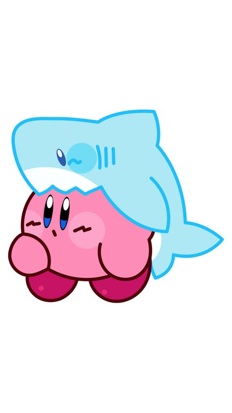 We think Kirby was listening to a song by Imagine Dragons named Sharks on repeat for too long, and now he is obsessed with them so much that made his best to find this fascinating blue hat in a shape... Kirby Skateboard, Cute Kirby Drawings, Cute Kirby Art, How To Draw Kirby, Kirby Graduation Cap, Blue Dragon Drawing, Ipad Pro Background, Cute Shark Drawing, Kirby Stickers