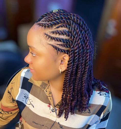 Two Strand Twist Hairstyles, Twist Cornrows, Flat Twist Hairstyles, Chunky Twists, Twist Ponytail, Braided Cornrow Hairstyles, Natural Hair Twists, Twist Styles, Twist Braid Hairstyles