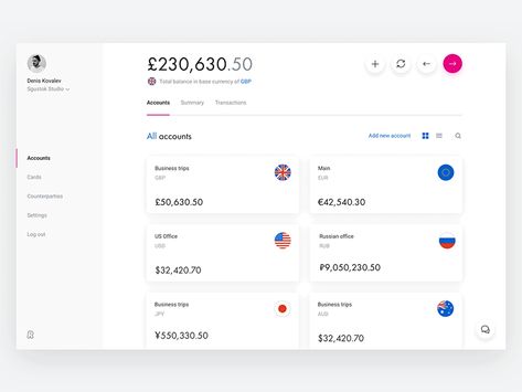 Bank Account Balance Goals, User Flow Design, Fintech Design, Marketing Dashboard, Bank Account Balance, Finance Dashboard, Ui Design Patterns, Best Ui Design, Account Balance