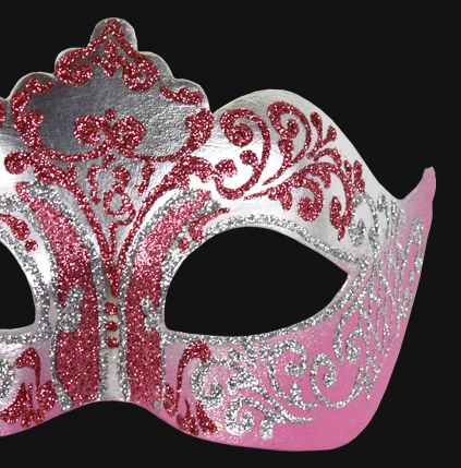 sparkle! Pink Masquerade Mask, Italian Masks, Masquerade Ball Masks, Masquerade Ball Party, Being A Princess, Disney Dress Up, Venetian Masquerade Masks, Silver Mask, Ball Mask