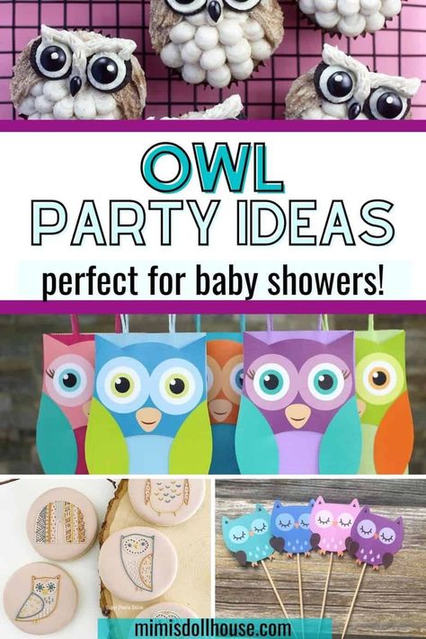 Adorable Owl Birthday Party Ideas Looking for some adorable and super easy owl party ideas? These amazing little owl's are perfect for a look "Whoo's" on their way or Look "Whoo's" Two! Themed party. Check out all the fun ideas! Owl Party Ideas, Owl Birthday Party Ideas, Owl Treat Bags, Owl Party Decorations, Owl Treats, Owl Themed Parties, Owl Birthday Party, Owl Baby Shower Theme, Owl Birthday Parties