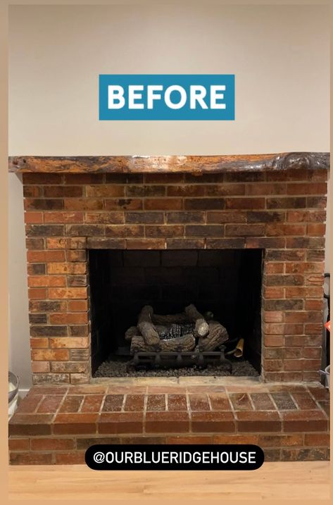 We recently moved into a new house and the fireplace was not our style. If you’re considering a brick fireplace makeover DIY, then you probably know what I’m talking about. A fireplace can be a beautiful focal point in a living room, but outdated brick fireplaces tend to be more of an eyesore. #fireplace #diy Brick Fireplace Redo, Fireplace Makeover Diy, Update Brick Fireplace, Brick Fireplace Mantles, Brick Fireplace Remodel, Brick Fireplace Decor, Black Mantle Fireplace, Black Tile Fireplace, Black Brick Fireplace