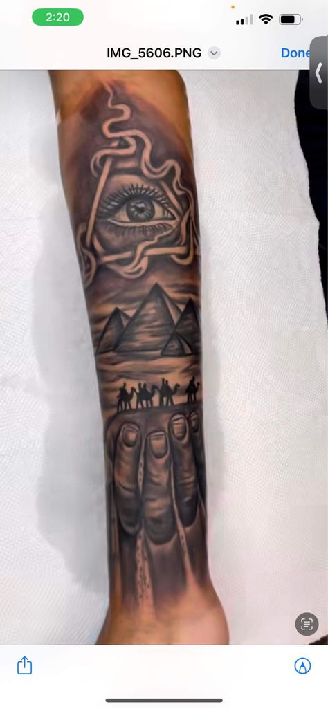 Men Half Sleeve Tattoo Ideas Unique, Spiritual Tattoos For Men Forearm, Trap Tattoos Men Forearm, Leg Tats For Men, Half Sleeve Tattoos For Men Lower Arm, Outer Arm Tattoo Men, Forearm Men Tattoos, Back Arm Tattoo For Men, Black Culture Tattoos Men