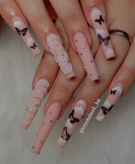 Birthday Nail Set Medium, Cool Nail Designs Square, Cute Nails Designs For Acrylics, Cute Long Acrylic Nails Coffin, Acrylic Long Nails Designs, Pretty Gel Nails Short, Pink Pretty Nails, Long Acrylic Nails Designs Ideas, Long Nails Inspiration