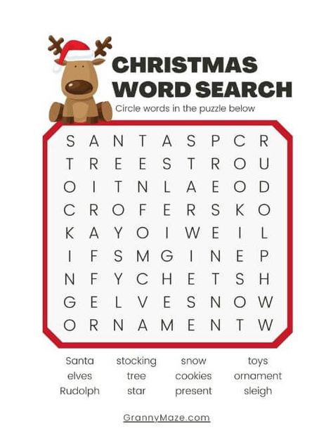 Large Print Christmas Word Search @grannymaze Christmas Activities For Seniors, Christmas Word Search Free Printable, Activities For Seniors, Snow Toys, School Christmas Party, Christmas Word Search, Christmas Scavenger Hunt, Christmas Phrases, Word Search Printables