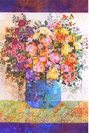 Impressionist Quilts, Watercolour Quilts, Watercolor Quilts, Old English Roses, Watercolor Quilt, Landscape Art Quilts, Roses Watercolor, Landscape Quilt, Fiber Art Quilts