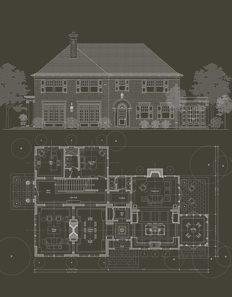 Hamptons House Floor Plan, Hamptons Style House Plans, Hamptons Architecture, House Layout Design, Shingle House, Architectural Renderings, Architecture Mapping, Floor Plans Ranch, Shingle Style Homes