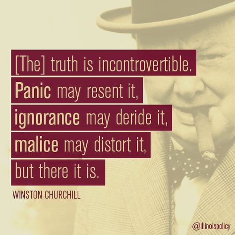 [The] truth is incontrovertible. Panic may resent it, ignorance may deride it, malice may distort it, but there it is. Winston Churchill, Churchill, Daily Quotes, The Truth, Quote Of The Day, The Day, Quotes