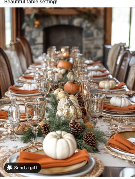 Thanksgiving Dinner Table Setting, Rustic Arrangements, Thanksgiving Entertaining, Cottage Table, Elegant Candle Holders, Thanksgiving Dinner Table, Dinner Table Setting, Pumpkin Centerpieces, Thanksgiving Table Settings