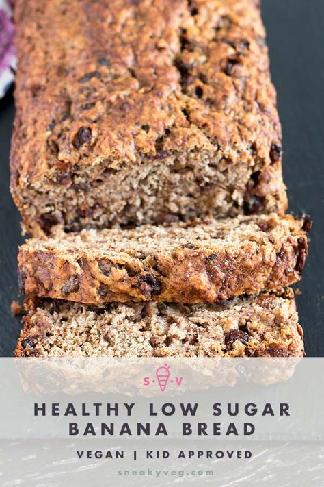 A delicious and healthy banana bread recipe that is full of flavour without any of the added refined sugar. Suitable for vegans. #veganbananabread #bananabread #sugarfreebananabread #healthybananabread #refinedsugarfree Healthy Vegan Banana Bread, No Sugar Banana Bread, Low Sugar Banana Bread, Low Sugar Cakes, Healthy Banana Bread Recipe, Banana Bread Vegan, Sugar Free Banana Bread, Vegan Banana Bread Recipe, Banana Bread Recipe Healthy