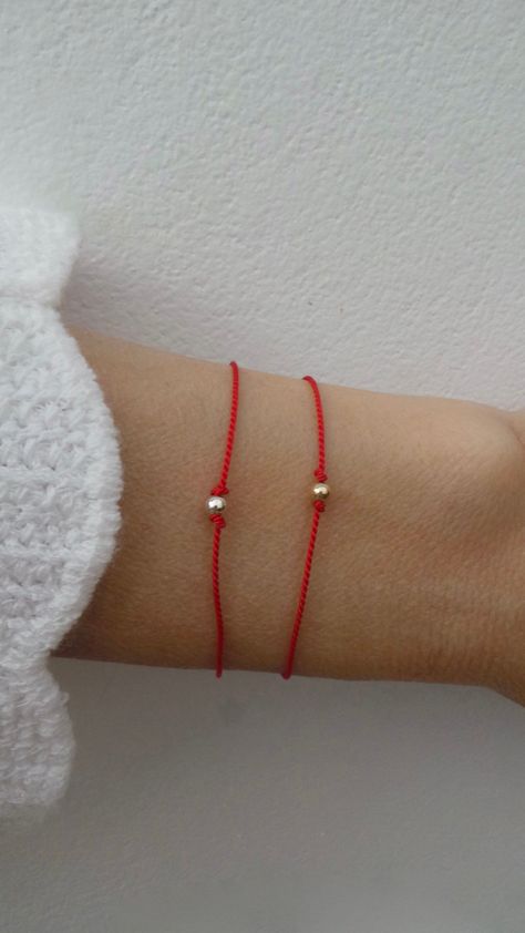 Red string bracelet. Red string of fate bracelet. Kabbalah bracelet. Silk red string bracelet. Gold filled/sterling silver Red String Of Fate Bracelet, String Of Fate, Karma Bracelet, Kabbalah Bracelet, Red String Of Fate, Ankle Bracelets Diy, String Bracelets, Red String Bracelet, Tarnished Jewelry