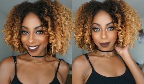 DIY: Quick and Easy "No Sew" ombre Curly FRO wig [Video] - https://blackhairinformation.com/video-gallery/diy-quick-easy-no-sew-ombre-curly-fro-wig-video/ Jessica Pettway, Healthy Hair Regimen, Blonde Natural Hair, Curly Fro, Beautiful Black Hair, Hair Regimen, Dope Hairstyles, Curly Wig, 4c Hairstyles