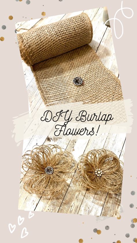 Diy Burlap Sunflower, Paper Bag Flowers Diy, Burlap Craft Ideas, How To Make Burlap Flowers, Burlap Flowers Diy Easy, Greige Decor, Mops Activities, Diy Burlap Flowers, Shrek Baby