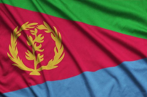 Eritrea Flag, Football Flag, Blue Photo, Sports Football, Cloth Fabric, Premium Photo, Sport Outfits, Beautiful Nature, Flag