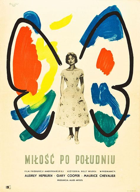 Movie Poster of the Week: Billy Wilder’s “Love in the Afternoon” and the Posters of Wojciech Fangor on Notebook | MUBI Love In The Afternoon, Polish Movie Posters, Polish Films, Polish Posters, Polish Poster, Film Poster Design, Poster Pictures, Movie Posters Vintage, Wassily Kandinsky