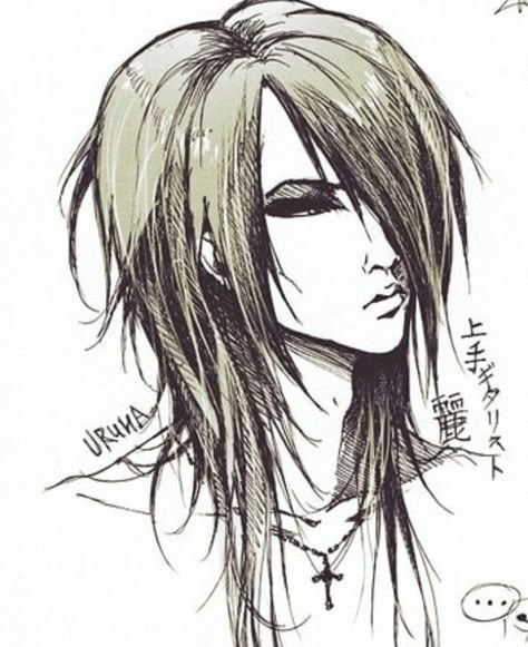 Alternative Hair Drawing, Emo Hair Drawing Reference, Emo Hair Reference, Vkei Drawings, Punk Hair Drawing, Vkei Drawing, Emo Pose Reference, Scene Hair Drawing, Crazy Hair Drawing