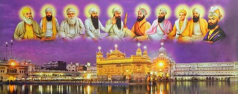 The Ten Gurus of Sikhism Waheguru Wallpapers, 10 Gurus, Guru Wallpaper, Gurudwara Sahib, Golden Temple Wallpaper, Guru Nanak Photo, Temple Wallpaper, Shri Guru Granth Sahib, Harmandir Sahib