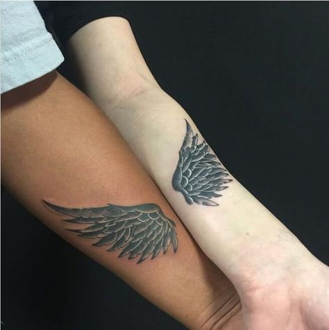 cute couple wings of angels tattoo   tattoos for couples Angel Tattoo Meaning, Angel Wing Tattoos, Wings Of Angels, Angels Tattoo, Pair Tattoos, Baby Angel Tattoo, Couple Tattoos Unique Meaningful, Wing Tattoos, Best Couple Tattoos