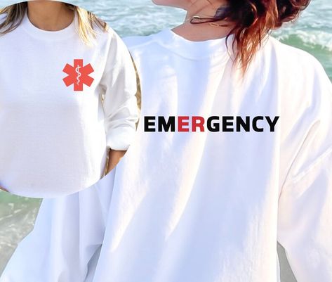 Emt Shirts, Ems Shirts, Operating Room Nurse, Paramedic Gifts, Emergency Nurse, Emergency Room Nurse, Christmas Gifts For Nurses, Emergency Nursing, Er Nurse