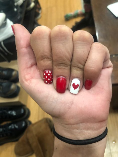 The Thrill Of Brazil Opi, Thrill Of Brazil Opi, Valentines Day Nail Art, Valentines Day Nail, Heart Nail Art, Polka Dot Nails, Nail Inspiration, Valentine's Day Nails, Valentines Nails